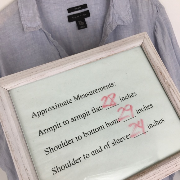 Tahari 100% Linen Tunic Top Light Blue Women’s Size 3X Lagenlook - Picture 10 of 10